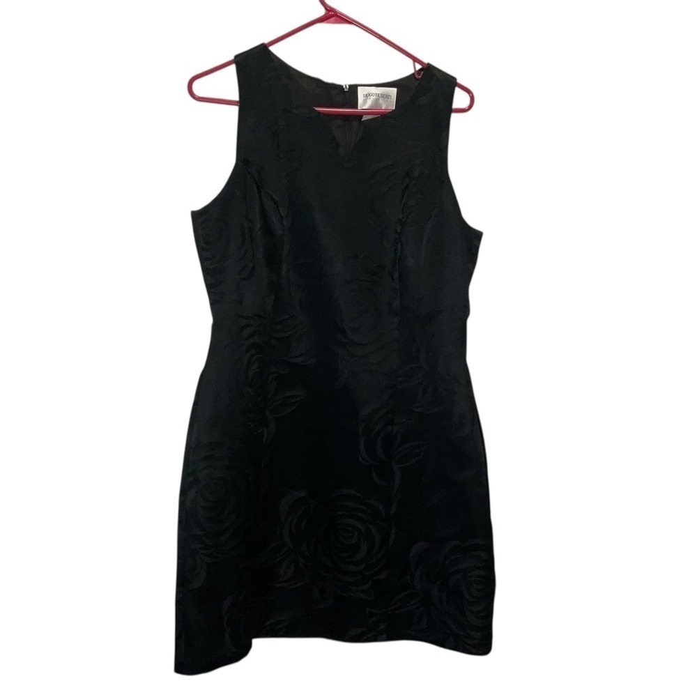 Hugo Buscatti Black Jacquard Sleeveless Dress – Size 12 - Picture 7 of 8